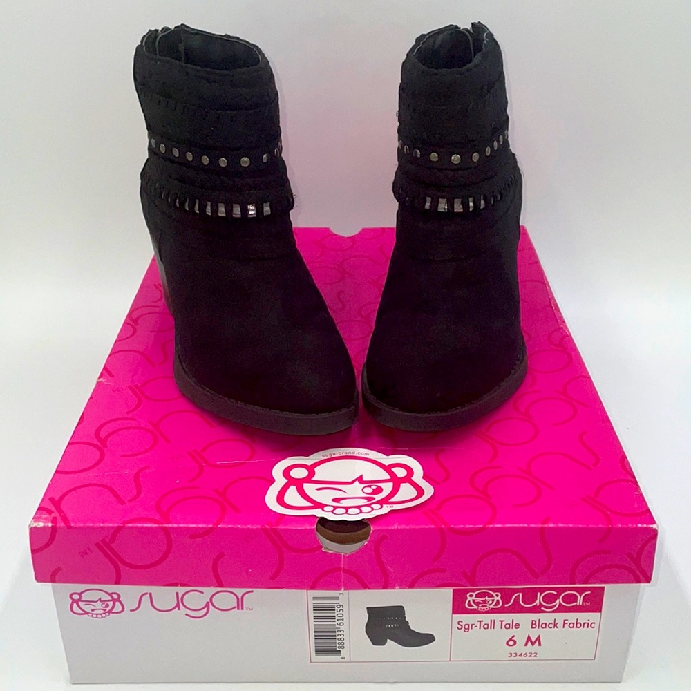 - Sugar Tall Tale Black Ankle Boots